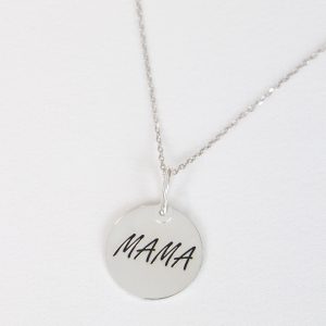 Collar de plata de ley con chapa personalizable