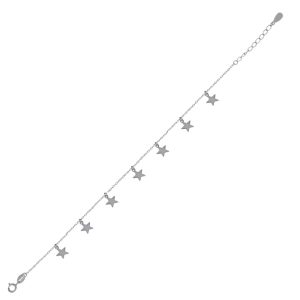Pulsera de plata de ley con colgantes de estrellas