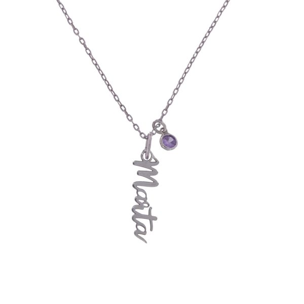 COLLAR PLATA PERSONALIZADO NOMBRE VERTICAL