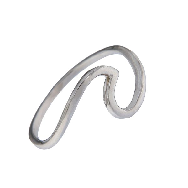Anillo Plata Mara de plata de ley con diseño de ola inspirado en el mar