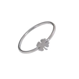 Anillo Plata Alba de plata de ley con trébol minimalista