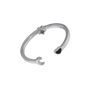 Anillo Plata Nora de plata de ley con luna, estrella y corazón