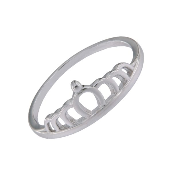 Anillo Plata Sofia de plata de ley con diseño de corona minimalista