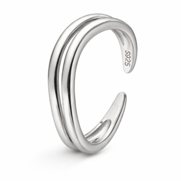 Anillo Plata Elsa de plata de ley con diseño minimalista de doble línea