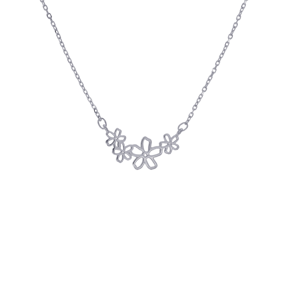 COLLAR PLATA FLORES ZORAI