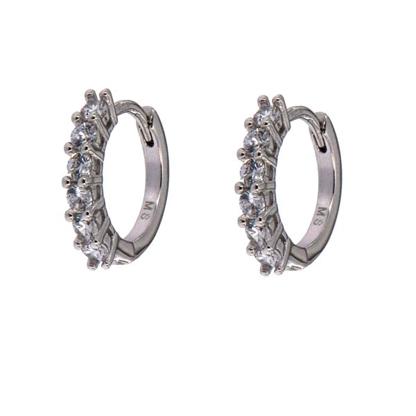 Pendientes de plata Aro Ise con circonitas