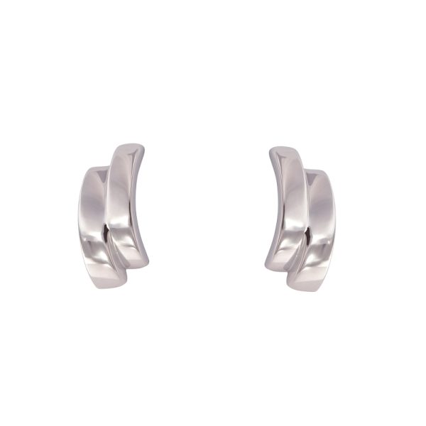 pendientes plata Kobe aro grueso curvado