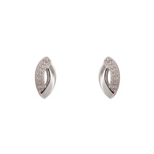 pendientes plata Kyoto curvos con circonitas