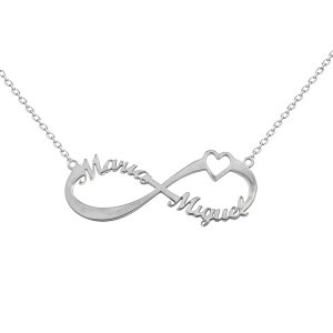 COLLAR PLATA PERSONALIZADO INFINITO CORAZÓN