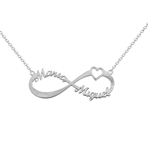 COLLAR PLATA PERSONALIZADO INFINITO CORAZÓN