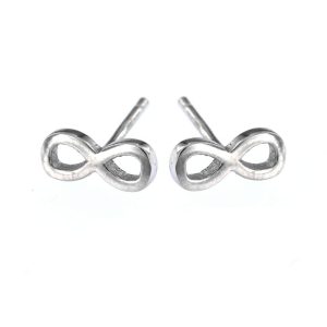 Pendientes de plata Nix con símbolo infinito minimalista