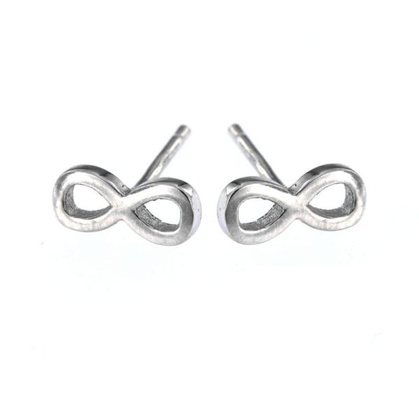 Pendientes de plata Nix con símbolo infinito minimalista