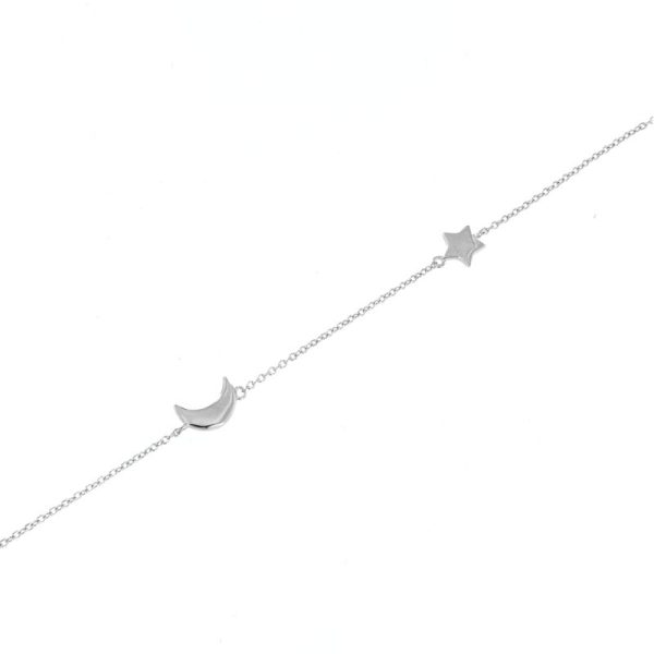 Pulsera de plata Estelar Luneth con diseño fino y detalles inspirados en el universo. Una joya elegante, delicada y perfecta para el día a día.