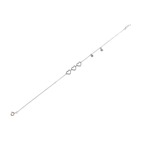 Pulsera de plata Zarelia con corazones