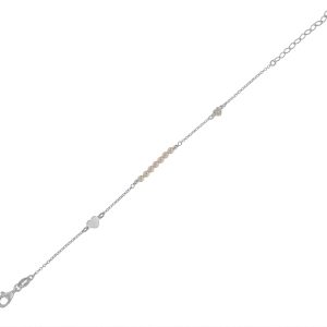 Pulsera de plata Areya con perlas y corazón