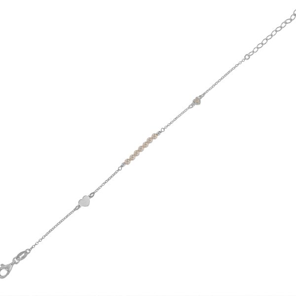 Pulsera de plata Areya con perlas y corazón