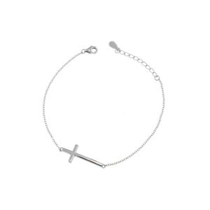 Pulsera de plata Cruz Vania minimalista