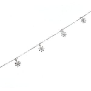 Pulsera de plata Floral Ícaro con flores colgantes
