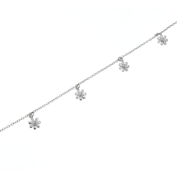 Pulsera de plata Floral Ícaro con flores colgantes