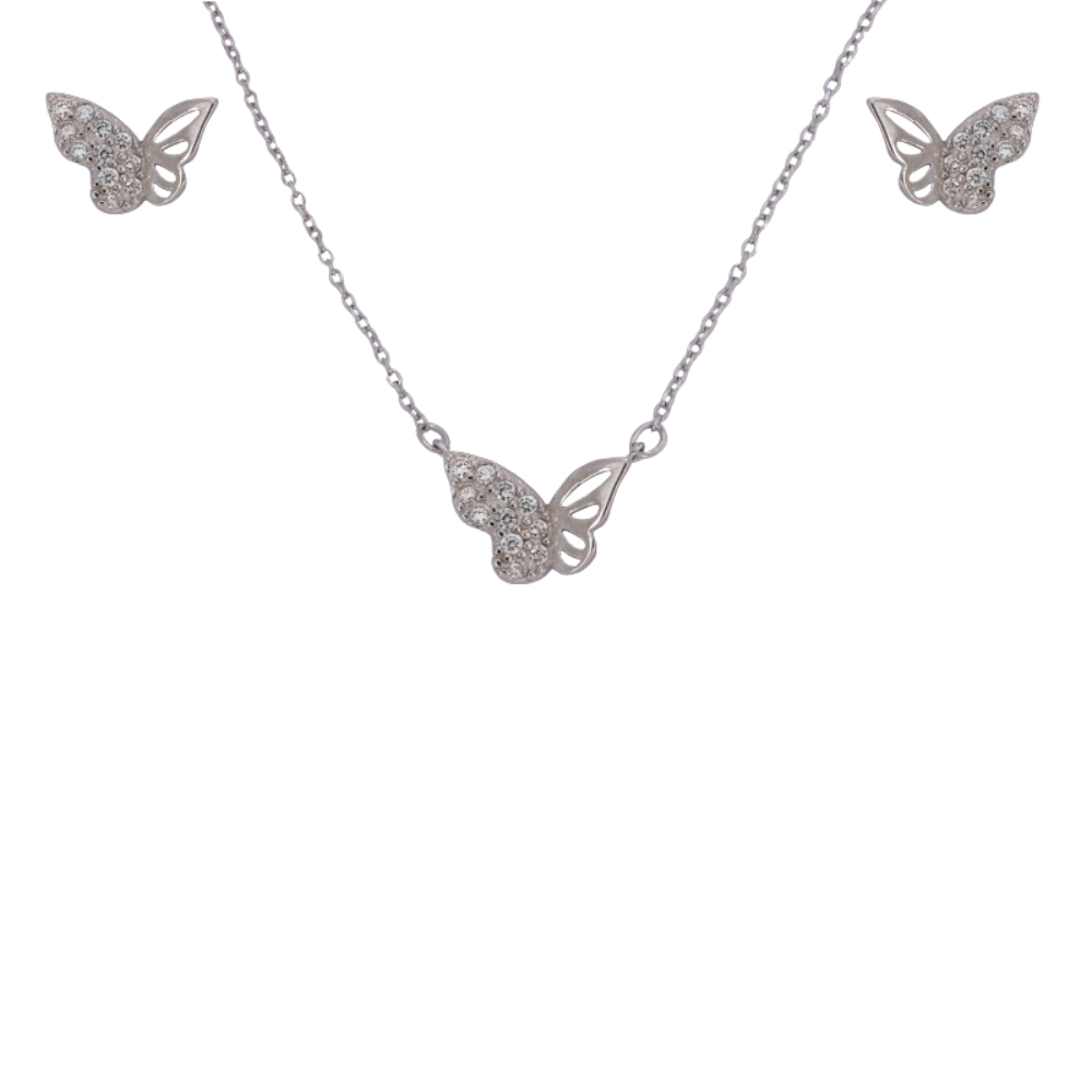 COLLAR Y PENDIENTES PLATA NAROBIA