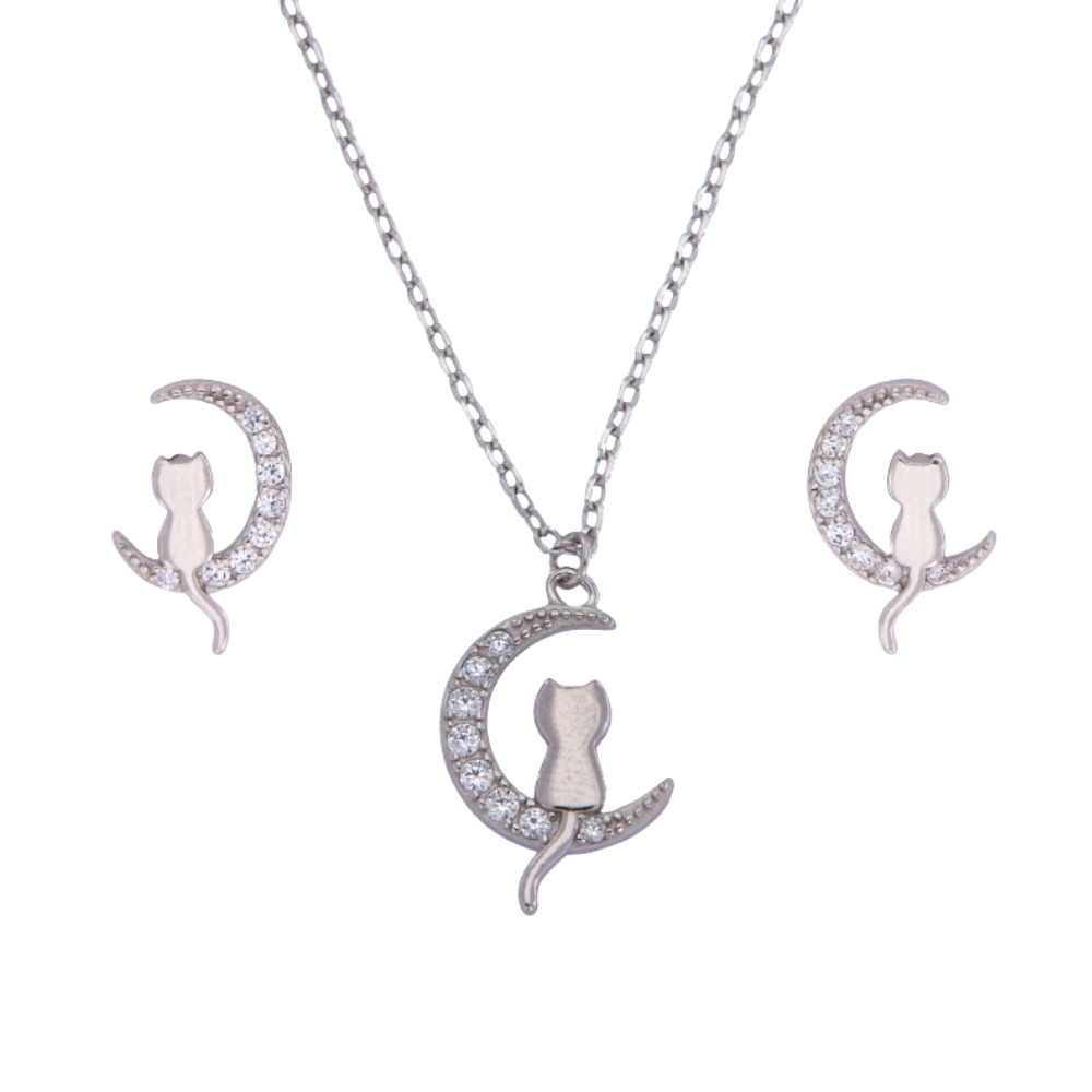 COLLAR Y PENDIENTES PLATA XENIA